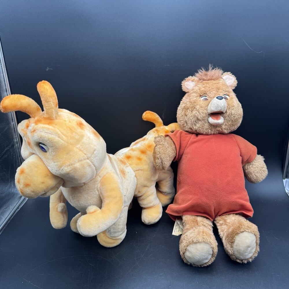 Original Vintage Teddy Ruxpin & Grubby Caterpillar 1985 Worlds Of Wonder As Is